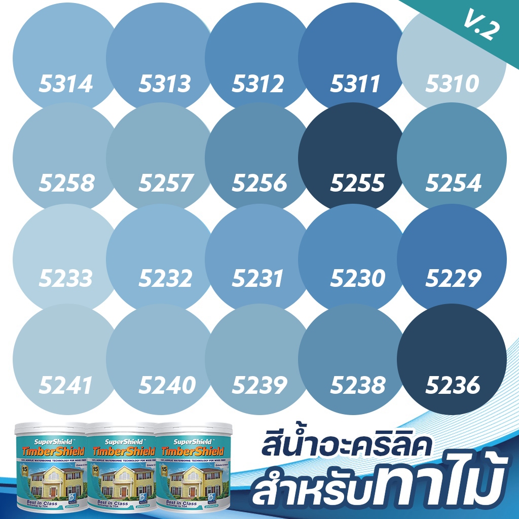 TOA ซุปเปอร์ชิลด์ ทิมเบอร์ชิลด์ ชนิดเนียน สีฟ้าพิเศษ (1ลิตร) สีทาผนังไม้ ผนังไม้ สีทาไม้