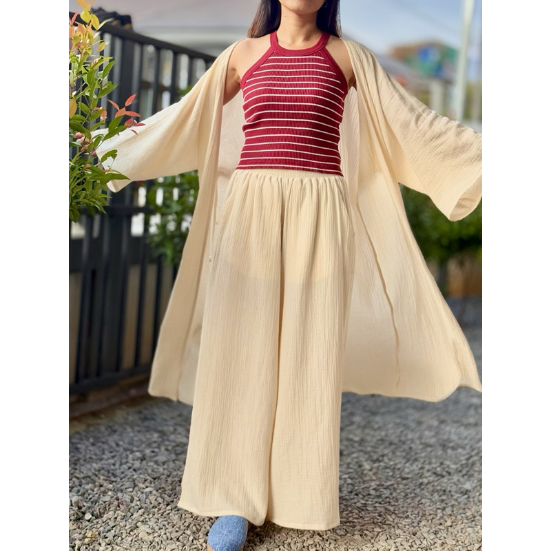 เสื้อคลุมยาว สาลู2ชั้น Cotton Cover Up Long Cardigan, Swim Cover Up, Summer Cardigan