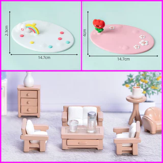 ฐานวางโมเดลจิ๋วสุดน่ารัก เฟอร์นิเจอร์จิ๋ว แผ่นกันลื่น สำหรับตกแต่งโต๊ะ แต่งบ้าน รถ ส่งจากไทย S001