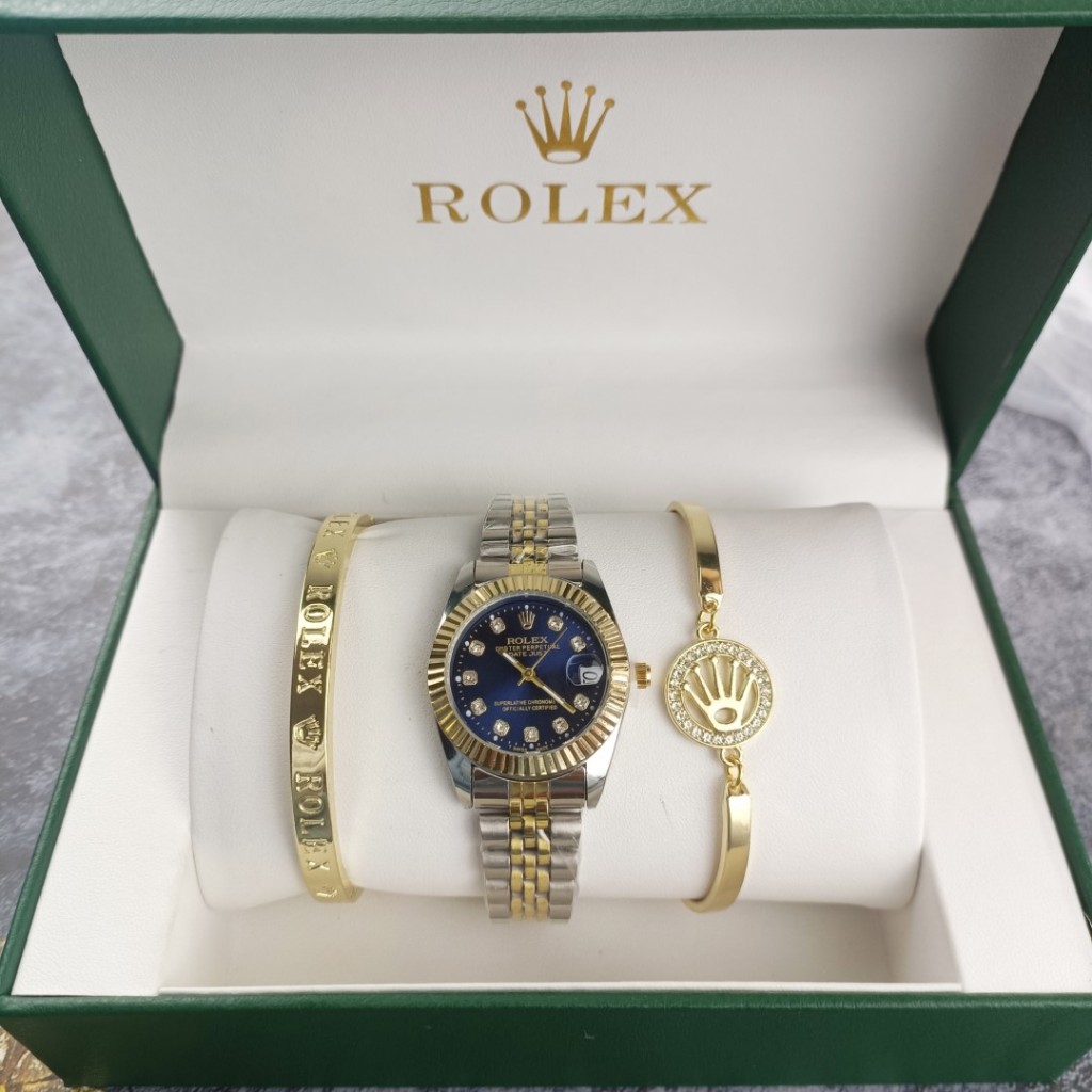นาฬิกาข้อมือผู้ชายคอร์สปฏิทินเข็มขัดหนังคลาสสิค rolex