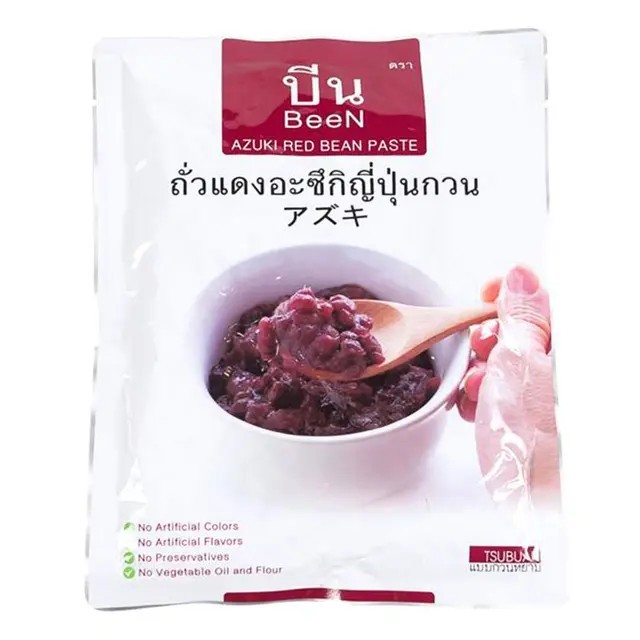 บีน ถั่วแดงอะซึกิกวนพร้อมทาน ถั่วแดงกวน อะซึกิญี่ปุ่น ตรา บีน Bean 500กรัม แบบกวนหยาบ สูตรหวานน้อย