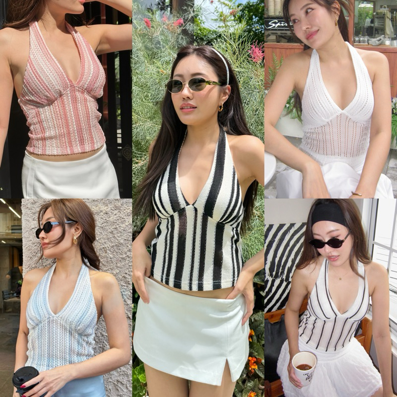 Smd010 - Lolita halter top เสื้อคล้องคอผูก