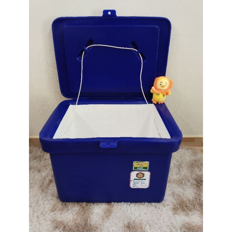 ถังน้ำแข็ง มีมอก. ถังแช่หกสิบ 60 ลิตรสีน้ำเงิน 61 * 48 สูง 46 เซน8.7 กิโลกรัม สั่งวันนี้ ส่งวันนี้