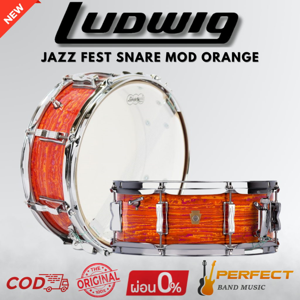 กลองสแนร์ LUDWIG Jazz Fest Snare Mod Orange 5.5×14 [ผ่อน 0% 10เดือน]