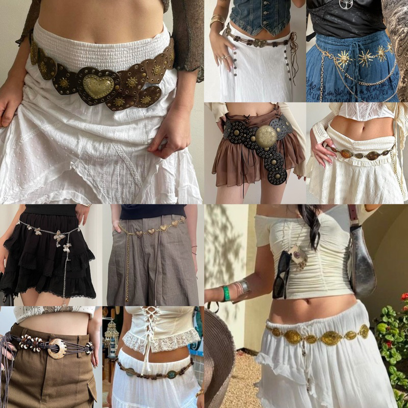 เข็มขัดแนวเรโทลอเมริกัน พร้อมส่งในไทย(ได้ด่วนทันใช่แน่นอนนน)