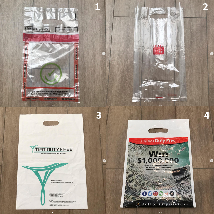 ถุงพลาสติก ถุง LOTTE , TIAT DUTY FREE , สนามบิน NARITA AIRPORT , DUBAI duty free ญี่ปุ่น ของแท้ สวยม