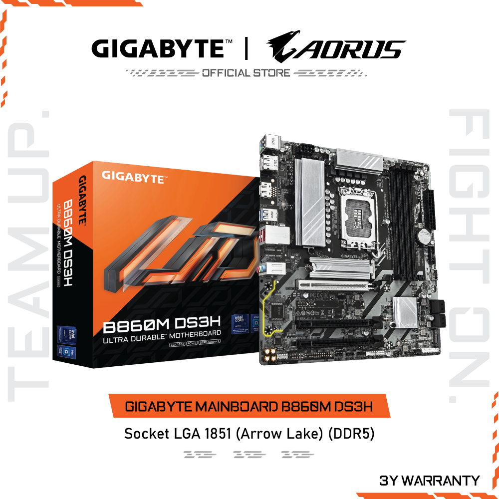 GIGABYTE MAINBOARD B860M DS3H เมนบอร์ด B860M DS3H-REV1.0