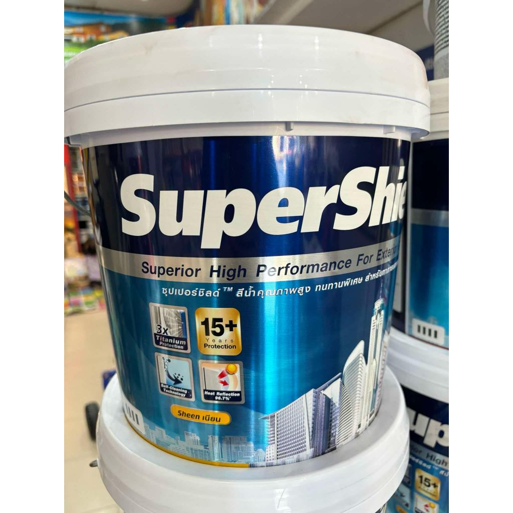 TOA Super Shield สีทาบ้านซุปเปอร์ชิลด์ เกรด15ปี เนียน สีผสมใหม่ ภายนอก ภายใน 9ลิตร (2.5GL) ถังกลาง