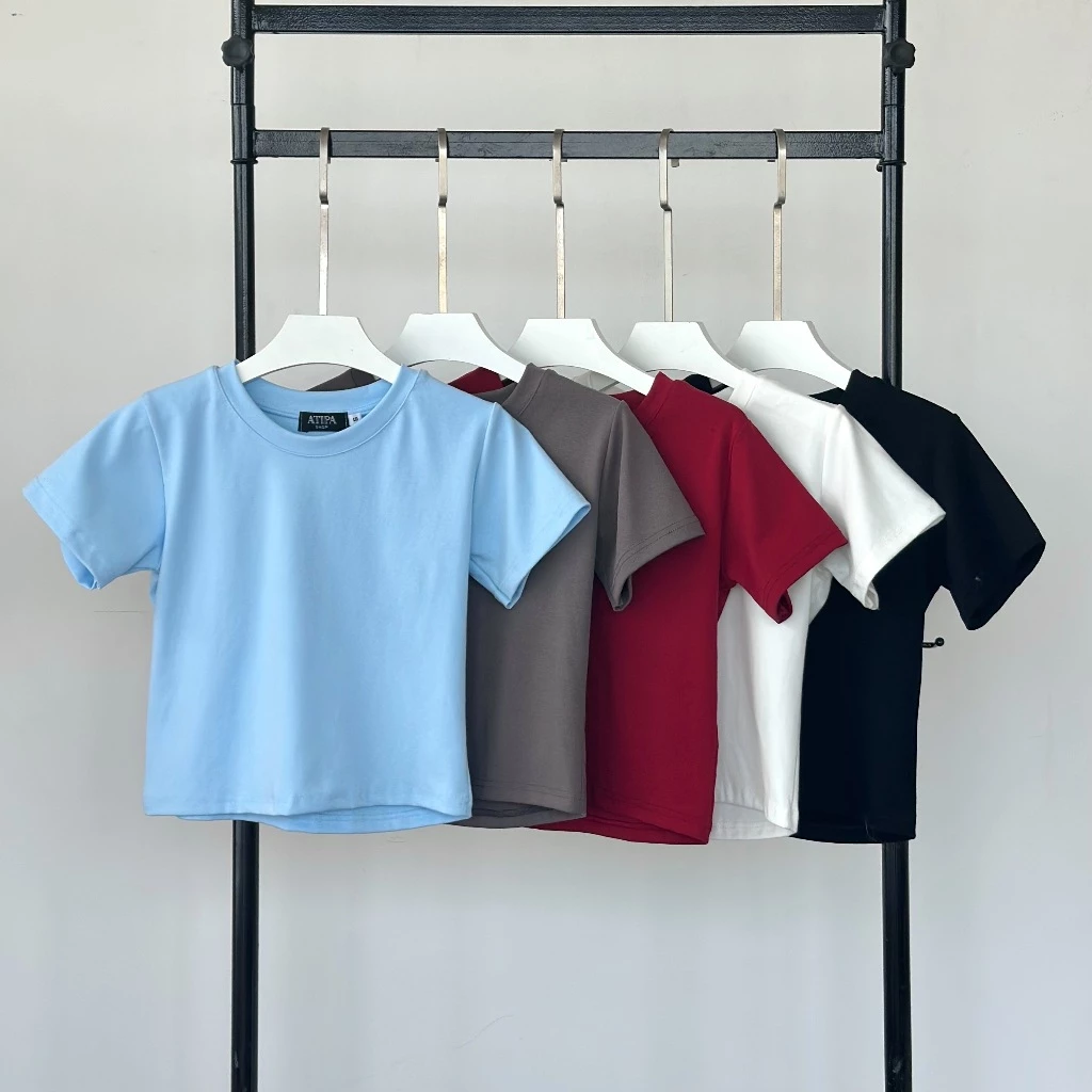 Atipashop - BECCA TOP เสื้อยืด แขนสั้น คอกลม ผ้ายืด เนื้อยุ้มเด้ง ใส่สบาย