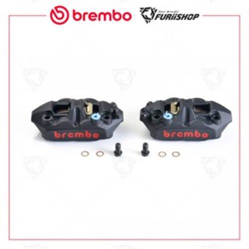 ปั๊มเบรคล่าง Brembo M4 100mm./ 108mm. ดำโลโก้แดง By FuriiShop