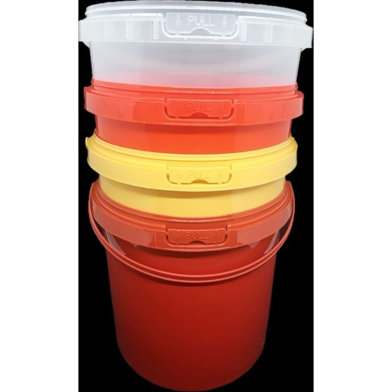 ถังเซฟตี้ ถังใส่ขนมฝาเซฟตี้ กระปุกเซฟตี้ กระปุกพลาสติกมีหูหิ้ว ฝาล็อค ถังใส่ขนมซีลมีหูหิ้วขนาด 2,700