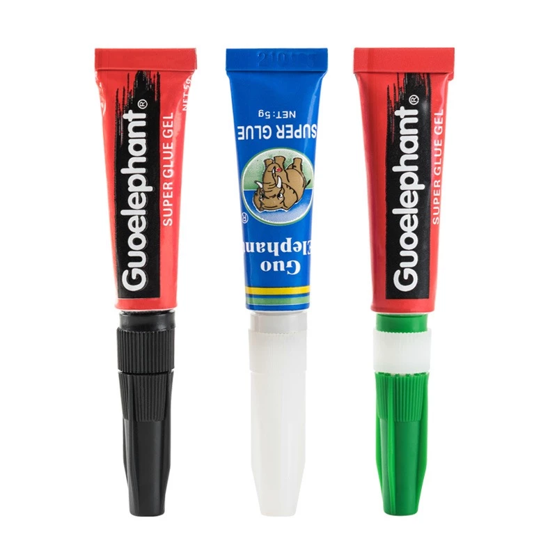 กาวติดไม้น้ำ กาวติดต้นไม้ สำหรับตู้ปลาไม้น้ำ Instant Glue Guoelephant สีใส สีเขียว สีดำ