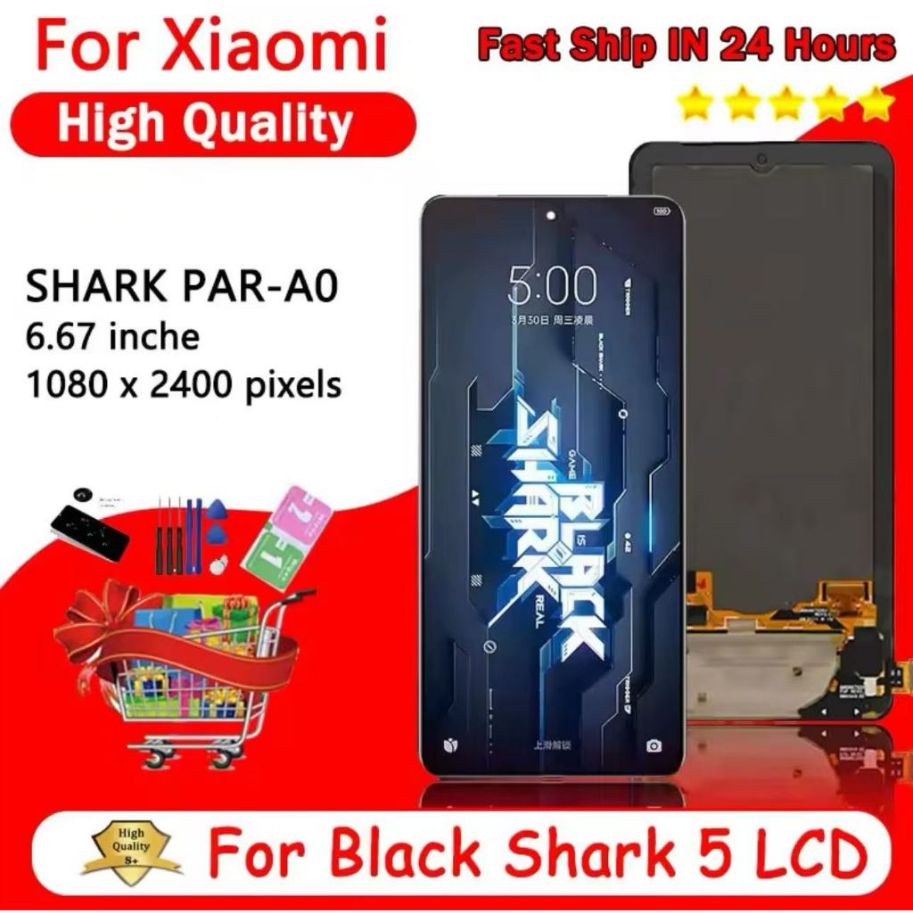 6.67 AMOLED lcd สำหรับ Xiaomi Black Shark 5 RS 5RS จอแสดงผล LCD SHARK PAR-A0 จอสัมผัสกรอบดิจิตอลสำหร