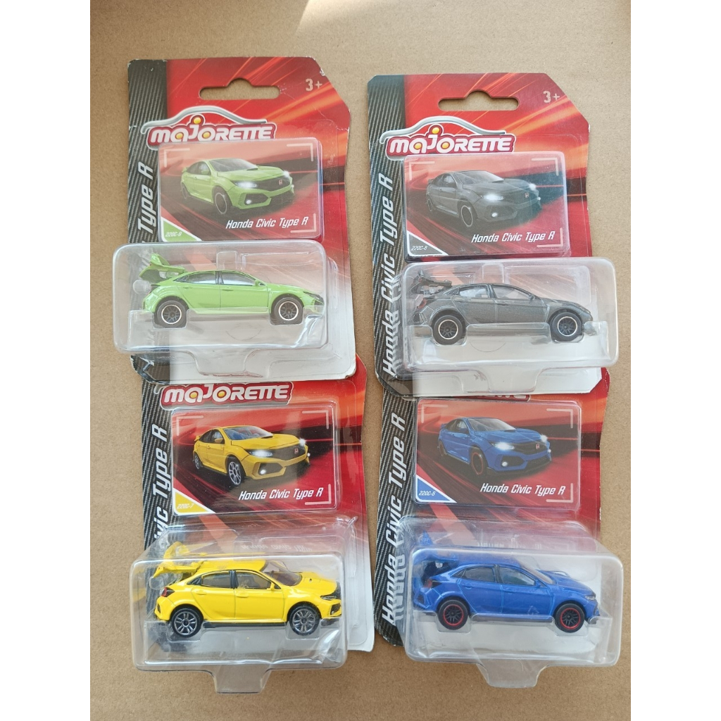 Majorette ชุด Honda Civic type R เปิดประตูหลังได้ รถเหล็ก 1/64 (แพ็คไม่สวย) ของแท้ มือ 1 ฮอนด้า ซีวิค