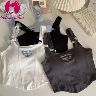 #031 เสื้อกล้ามสายเดี่ยว สไตล์ Y2K ฟองน้ำในตัว COK
