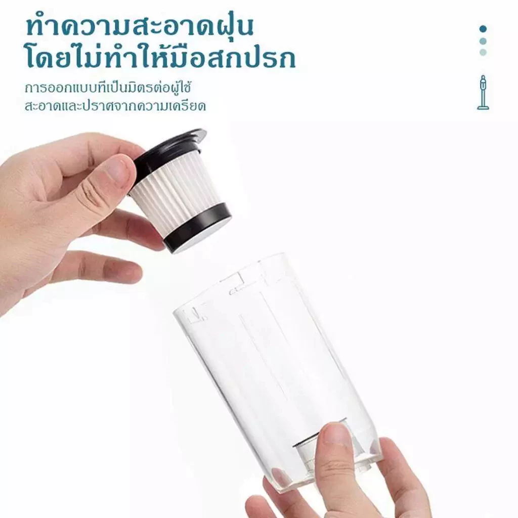 ST6101 เครื่องดูดฝุ่น เครื่องดูดฝุ่นรถยนต์ไร้สายแบตเตอรี่แบบชาร์จไฟได้ 120W ดูดได้ทั้งเปียกและแห้งใช้ในบ้านและรถยนต์ได้ thumbnail 6