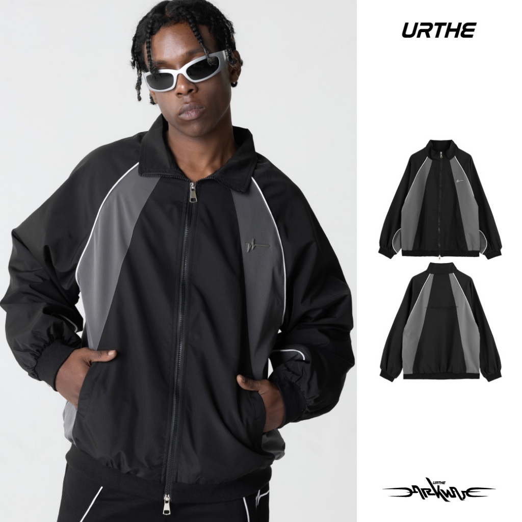 URTHE - เสื้อแจ็คเก็ต เเขนยาว Oversize Col. DARKWAVE รุ่น DW SPORT JACKET 3D METAL LOGO
