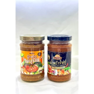 [เซต 2 กระปุก] น้ำพริกไข่ปูมัน&ไข่มันกุ้ง เจ๊อ้อ สูตรพรีเมี่ยม รสเด็ดจากเมืองจันท์ หลากรสให้เลือก อาหารสำเร็จรูป ของกิน