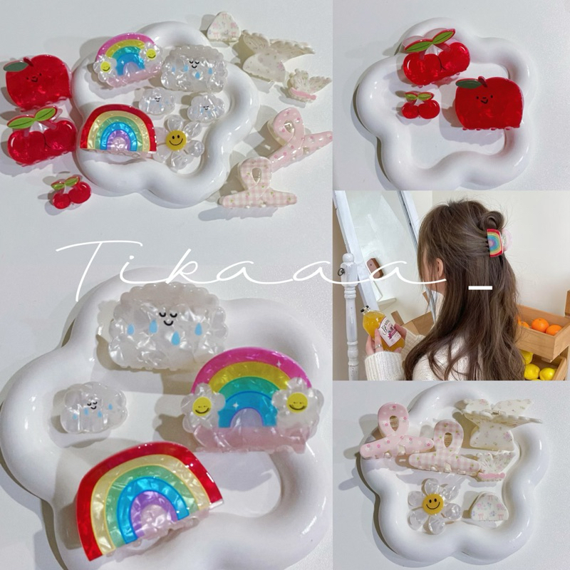 (พร้อมส่งจากไทย) กิ๊บหนีบผมอะคริลิค ตัวหนีบผม รูปดาว สายรุ้ง ก้อนเฆข ดอกไม้ สดใส น่ารัก