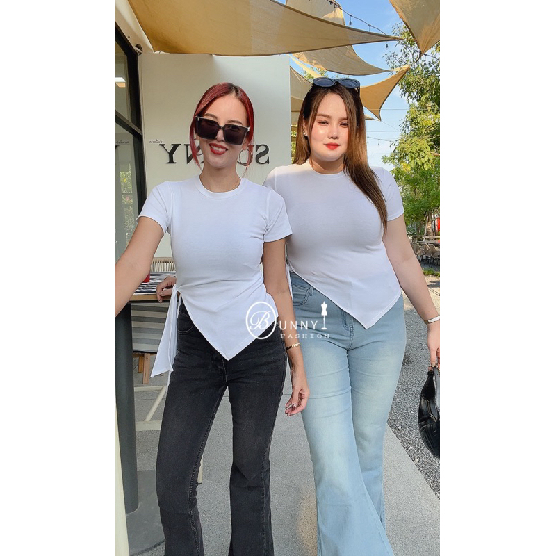 A169 Bunnyfashion เสื้อชายเฉียงผูกเอว 3 ขนาดไซด์