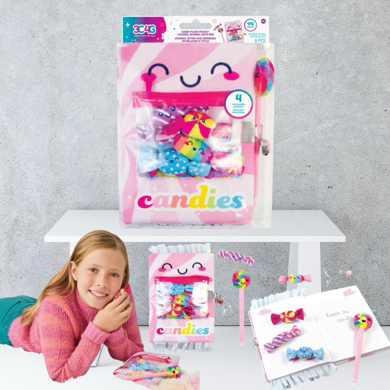 3C4G : Candy Plush Pocket Locking Journal