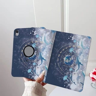 🌻24 ชั่วโมง🌻เคสป้องกัน iPad หมุนได้ 360°🐋วาฬสีน้ำเงิน🐋เหมาะสำหรับรุ่นGen12 Air8 Air7 Gen10 Ge11 Air6