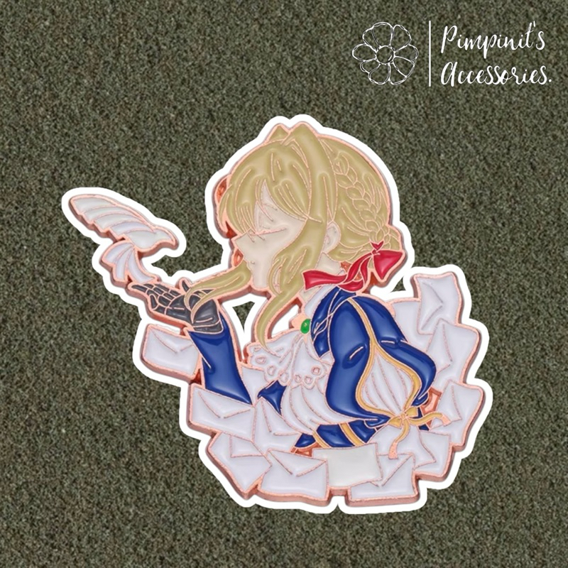 ✿ ร้านในไทยพร้อมส่ง : เข็มกลัดลาย VIOLET EVERGARDEN | VIOLET EVERGARDEN Enamel Brooch Pin.