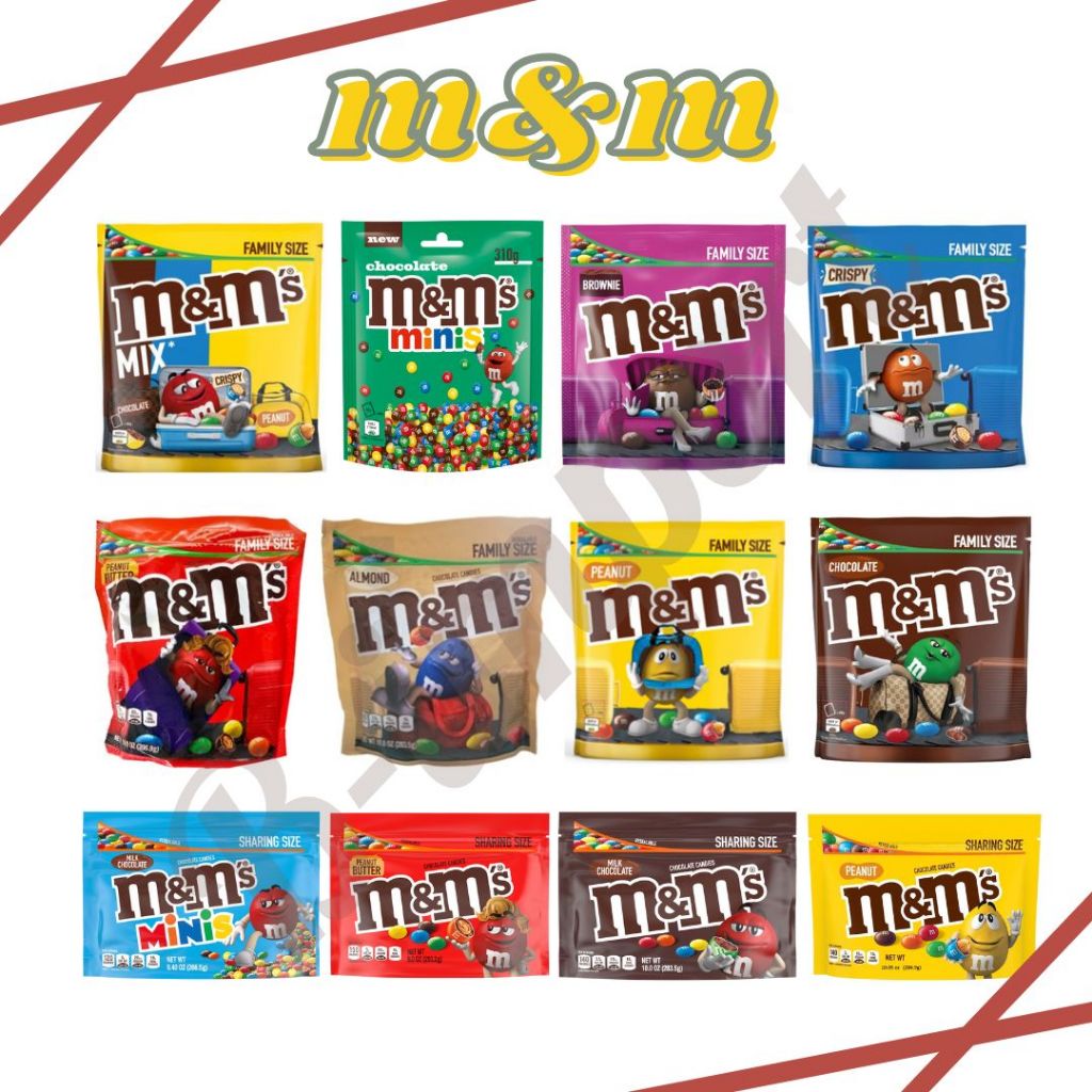 ช๊อคโกแลต M&M's มีหลายขนาด มี 12 แบบ พร้อมส่ง