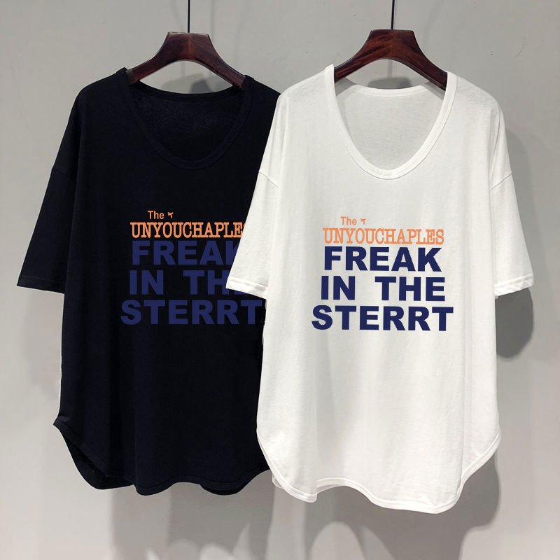 เสื้อยืดสวยผู้หญิงแฟชั่นมาใหม่ Oversize เสื้อผ้าสาวอวบอ้วนไซส์ใหญ่ อก52  เสื้อโอเวอร์ไซส์สไตล์เกาหลี พิมพ์ลาย ผ้าใส่สบาย - รูปที่ 4