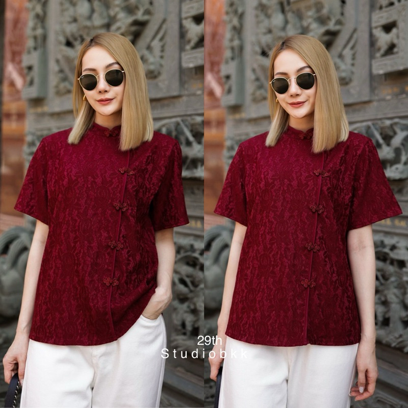 29th🌈❣️ เสื้อกี่เพ้าแขนสั้น คอจีน