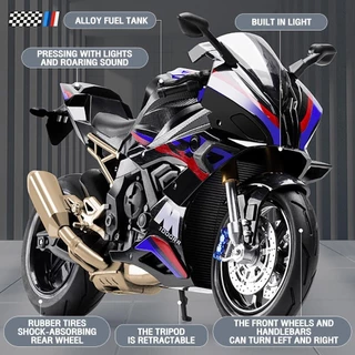 1:10 S1000 RR รถจักรยานยนต์โลหะของเล่นรถรุ่นรถ Diecast สําหรับเด็กเด็กจําลองเสียง Light Effect ของขวัญงานอดิเรกคอลเ