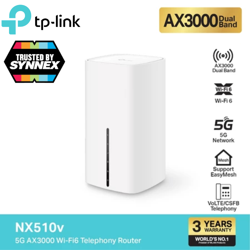 TP-Link NX510v ใหม่! เราเตอร์ใส่ซิม 5G AX3000 Wi-Fi6 Telephony Router ตั้งค่าง่าย เพียงใส่ SIM card 