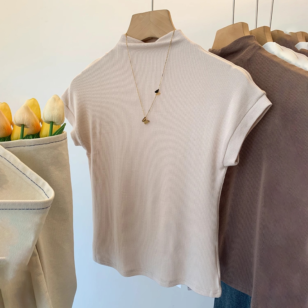 Y6Y - เสื้อยืดแขนสั้น เซ็กซี่เกาหลี|เสื้อครอปแฟชั่นผู้หญิง|เสื้อยืดผู้หญิงเสื้อคอปก ผู้หญิง