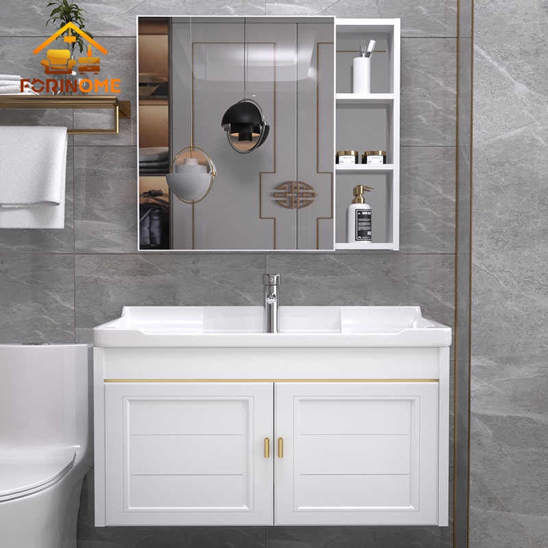 พร้อมส่ง🔥ตู้ห้องน้ํา ชุดตู้อ่างล้างหน้า ตู้ล้างหน้า อ่างล้างมือพร้อมเคาว์เตอร์ ตู้วางอ่างล้างหน้า กระจกติดผนัง ตู้กระจกA