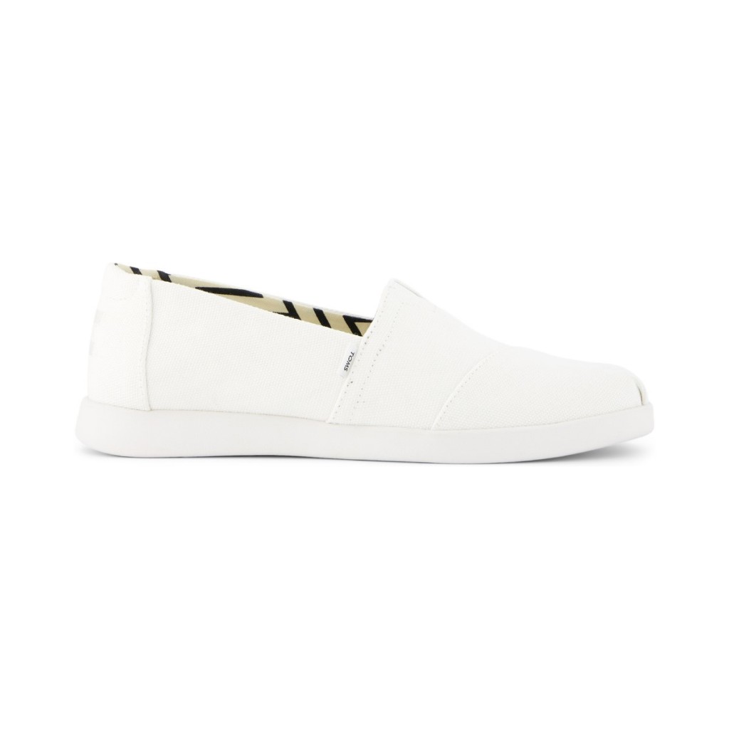 TOMS รองเท้าลำลองผู้หญิง สลิปออน รุ่น Alpargata Plus White Heritage Canvas (CE) รองเท้าลิขสิทธิ์แท้