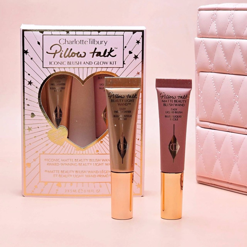 เหลือ 887 ฿ โค้ด [เก็บโค้ดหน้าร้าน] พร้อมส่ง CHARLOTTE TILBURY Iconic Blush And Glow Kit Pillow Talk ป้ายไทย