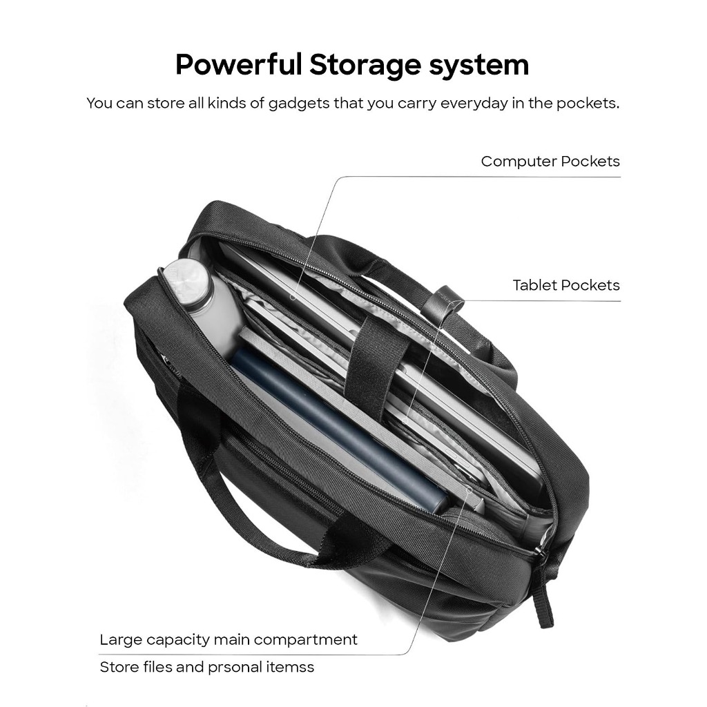Tomtoc Defender A32 กระเป๋าถือพร้อมสายสะพายสำหรับ Macbook Pro 14-16″, Macbook Air 13-15″ และกระเป๋าสำหรับ Notebook อื่นๆ ราคา ถูกที่สุด ดีลบีเคเค แกลเลอรีภาพที่ 2