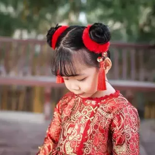 🇹🇭 พร้อมส่ง🇹🇭 ยางมัดผม ตรุษจีน อั่งเปา ปีใหม่ จีน ไทย โบว์แดง ยางมัดผมแดง (1 คู่/2ชิ้น)