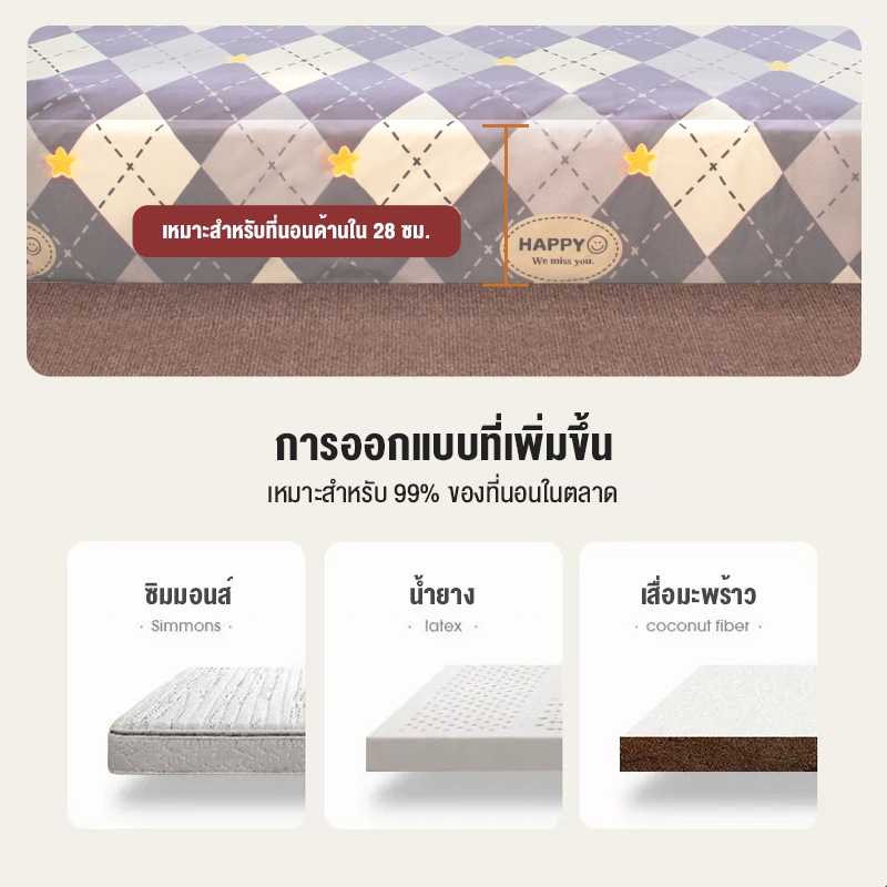 ผ้าคลุมเตียงลายสก๊อตสีฟ้าลายทางคละลายคำตอบ/น้ำซักผ้าฝ้ายวัสดุเหมาะสำหรับใส่เสื้อผ้านอน และอุปกรณ์เครื่องนอน - รูปที่ 3