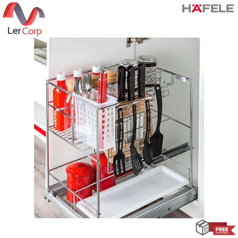 (Hafele) ชุดตะแกรงเอนกประสงค์ แบบเปิดหน้าบาน 300-400 มม. วัสดุ เหล็ก และ สแตนเลส 304