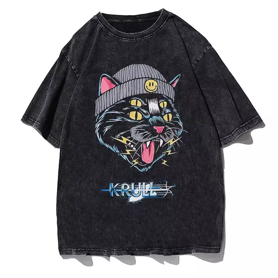 เสื้อฟอกวินเทจผู้ชายเท่ๆ oversize ผ้าฝ้าย 100%เสื้อผ้าแฟชั่นสไตล์เกาหลี สไตล์ฮิปฮอป เสื้อยืดคู่กับแฟนไซร์ใหญ่ชายหญิง thumbnail 10