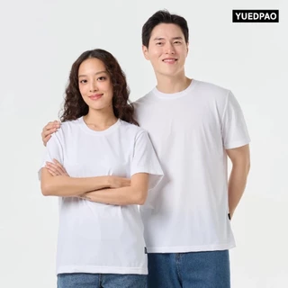 Yuedpao 🔥เสื้อยืดคอกลม ผ้านุ่มใส่สบายมาก เสื้อยืดสีพื้น_สีขาว
