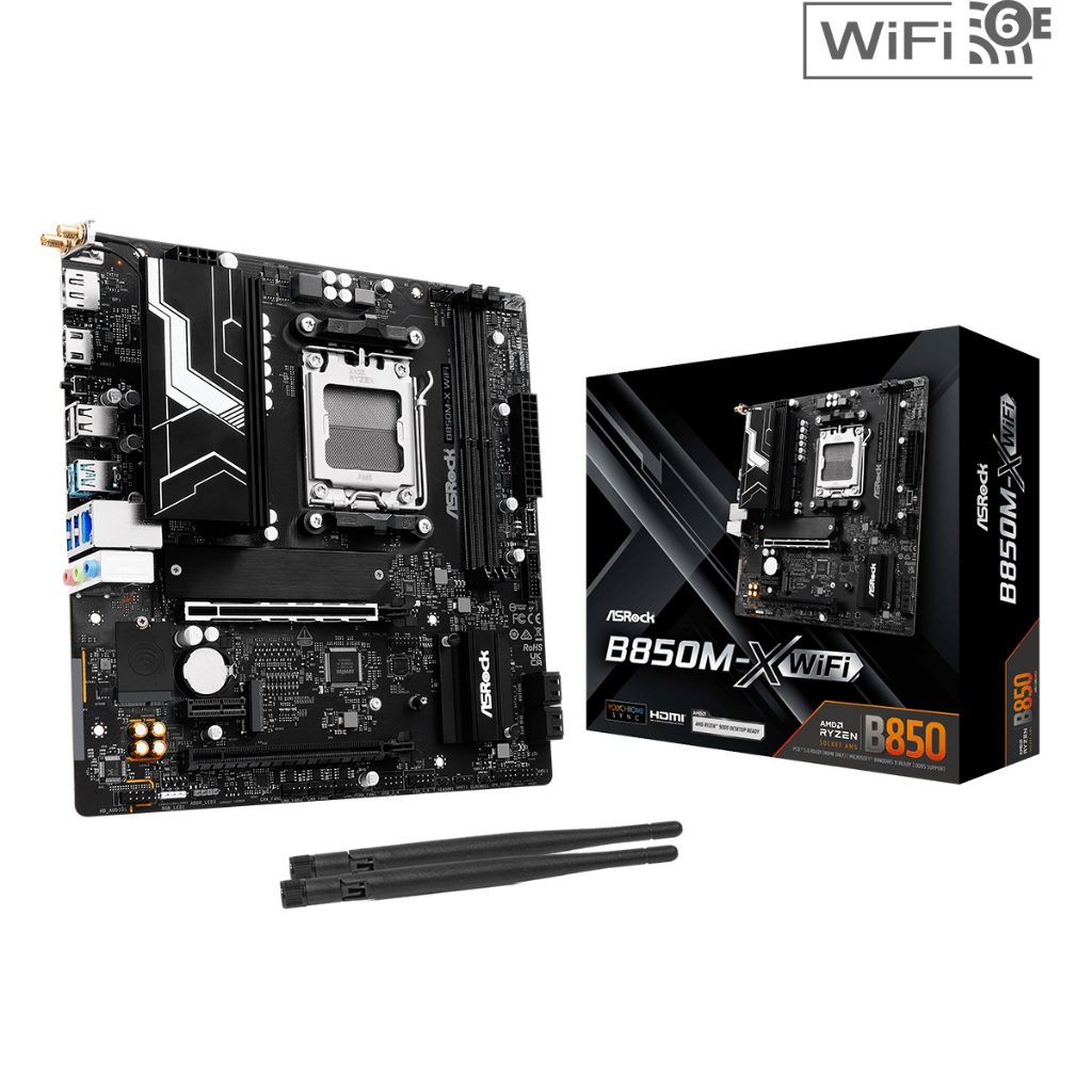 ASRock B850M-X WiFi AMD AM5 mATX Motherboard (เมนบอร์ด)
