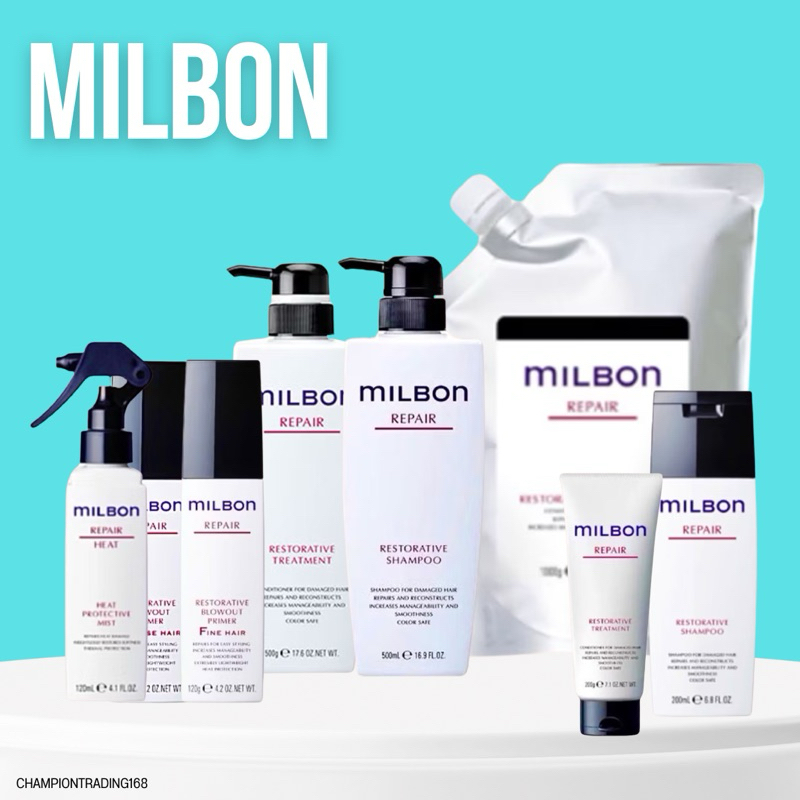 Milbon restorative repair 120 200 1000 ml.สำหรับผมแห้งเสีย