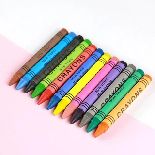 สีเทียนมาตรฐาน12สี (แพ็ค12กล่อง) ✏️สีเทียน เนื้อสีเข้ม เครื่องเขียนสำนักงาน โรงเรียน🎀 🎊 🎉