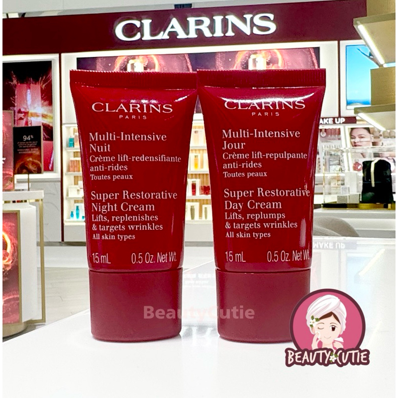 Clarins Super Restorative DAY / Night Cream 15 ml ผลิตปี 2024 ป้ายห้าง แท้ จาก Central