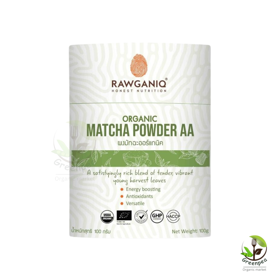 Rawganiq Matcha Powder AA ผง มัทฉะ ออร์แกนิค ผงชาเขียว ขนาด 100 กรัม ผสมเครื่องดื่ม ของหวาน รอแกนิค