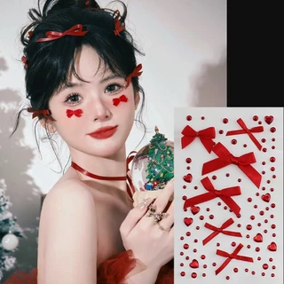 Heart And Bow Diy Sticker สติ๊กเกอร์ 3D ใช้ติดหน้า โบว์ผ้า คริสตัลเพชร คริสตัลหัวใจ ขนาดต่างๆ ใช้ประดับผม ตกแต่งใบหน้า