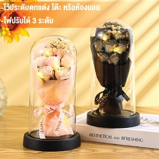 ดอกกุหลาบ 7ดอก มี 6สีให้เลือก กุหลาบ ในโหลพลาสติก มีไฟ กุหลาบวาเลนไทน์ ของขวัญวาเลนไทน์ วันแห่งความรัก