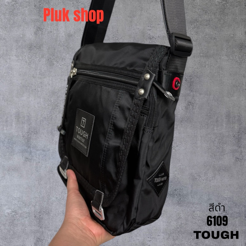 กระเป๋าสะพายข้างใบใหญ่ TOUGH รหัส T6109# ผ้าไนลอน สีดำ ผ้า2ชั้น ขนาด 31x25x11cm สำหรับทุกเพศทุกวัย